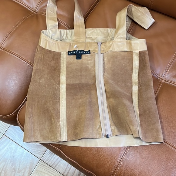 New Ralph Lauren Black Label Leather Top . Sz 2 - Picture 4 of 5